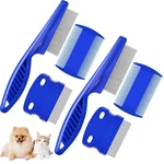 6 Pack Dog Grooming Comb, Pet Flea Lice Stainless Steel Cat Combs With Rounded T. Fixed Price $8.99.