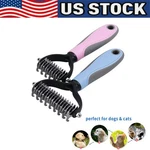 Professional Pet Grooming Tool 2 Sided Undercoat Dog Cat Shedding Comb Brush. Fixed Price $10.49.