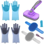 Dog Grooming Gloves And Brush Set - Washing Self-cleaning Slicke.... Fixed Price $16.85.