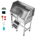 34" Dog Washing Station, Stainless Steel Pet Grooming Tub Bathtub, Professional. Fixed Price $325.42.
