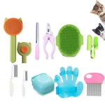 10pcs Cat & Dog Grooming Kit, Self-cleaning Brush Removes Loose Hair,. Fixed Price $16.74.