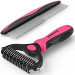 Docrok Pet Grooming Brush & Comb Combo, Cat Dog For Medium, Pink. Fixed Price $36.40.