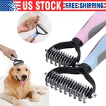 Professional Pet Grooming Tool 2 Sided Undercoat Dog Cat Shedding Comb Brush. Fixed Price $10.49.