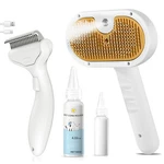 3-in-1 Pet Steam Brush Set For Dogs & Cats, Grooming Comb With Spray, Defur T.... Fixed Price $31.45.