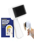 Pethroom Self-cleaning Slicker Brush For Dogs & Cats Gentle White Yellow. Fixed Price $29.07.