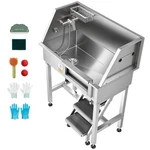34" Dog Washing Station, Stainless Steel Pet Grooming Tub Bathtub, Professional. Fixed Price $350.18.