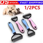 Professional Pet Grooming Tool 2 Sided Undercoat Dog Cat Shedding Comb Brush. Fixed Price $10.49.