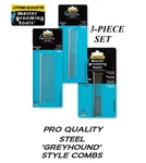 Master Grooming Tools Greyhound Style 3 Pc Pro Set Comb Steel Kit Pet Dog Cat. Fixed Price $34.19.
