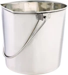 Stainless Steel Flat Sided Pails Durable For Fences, Cages, Crates, Or K. Fixed Price $44.75.