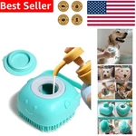 Handheld Blue Pet Bath Brush Soft Silicone Dog Cat Shampoo Dispenser Shower Tool. Fixed Price $17.35.