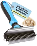 Dog Grooming Brush For Shedding - 2-in-1 Deshedding Tool Undercoat Rake. Fixed Price $26.54.
