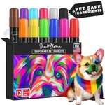 Jim&gloria 12-color Pet Hair Dye Markers - Washable, Pet-safe, Temporary Fur Pai. Fixed Price $31.59.