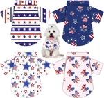 Weewooday 4 Pcs American Flag Dog Shirts Veterans Medium, White, Blue And Red. Fixed Price $16.84.