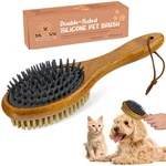 Takavu Short Hair Dog & Cat Deshedding White Boar Bristle Silicone Brush. Fixed Price $24.29.