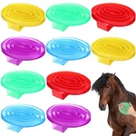 10 Pcs Large Rubber Curry Comb With Handle Bulk Horse Grooming Brush For Barn.... Fixed Price $32.17.