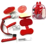 Morecp 10pcs Horse Grooming Kit, Care Set With Tote Bag, Sweat Red. Fixed Price $56.99.