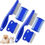 6 Pack Dog Grooming Comb, Pet Flea Lice Stainless Steel Cat Combs With Rounded. Fixed Price $9.10.