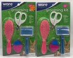 2pk Ware Pet Products Grooming Kit Slicker Brush, Soft Clippers, Chew Toy. Fixed Price $24.95.