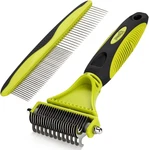 Pet Dematting Tool 2 Pack Undercoat Rake Comb Dog Cat Long Hair Grooming Brush. Fixed Price $28.26.