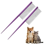 2pcs Grooming Pet Comb 7.2inch Dog Rat Tail With Rounded Ends Purple. Fixed Price $16.36.