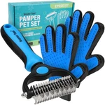 Maxpower Planet Pet Grooming Brush And 2x Gloves Combo - Double Sided D. Fixed Price $29.68.