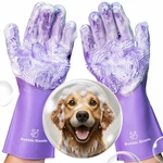 Dog Shampoo Gloves For Bathing Silicone Washing With Purple. Fixed Price $14.52.