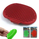 Dog Cat Pet Grooming Brush Comb Hair Rubber Oval Strap Bath Handle Soft Scruber. Fixed Price $7.11.