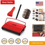 Manual Carpet Sweeper With Dual Roller Brush - Picks Up Pet Hair, Debris & Dust. Fixed Price $36.74.