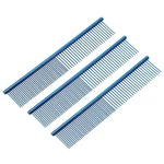 Dog Cat Comb Pet Combs Stainless Steel Teeth 7.5" Blue Plated 3 Pack. Fixed Price $17.50.