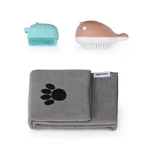 Amazon Basics Dog Bath Brush With Shampoo Dispenser And Fast Blue Orange. Fixed Price $21.20.