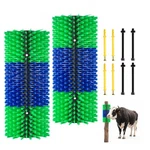 Vevor Livestock Scratching Brush 2pcs 16.9" Cattle Horse Itch Relief Green/blue. Fixed Price $23.99.