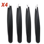 Eyebrow Tweezers Clip 4piece Hair Beauty Pluckers For Removing Facial. Fixed Price $5.00.