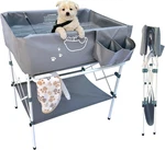 Elevated Dog Bathtub, Portable Washing Station For Home With Towel Bar & Sto. Fixed Price $185.97.