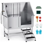 Vevor 50" Pet Dog Grooming Bath Tub Stainless Steel W/ Stairs & Water Filter. Fixed Price $922.99.
