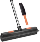 Conliwell Rubber Broom Carpet Rake For Pet Hair, Fur Remover Orange. Fixed Price $22.80.