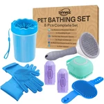 Shynee 8pcs Dog Grooming Kit - Shampoo Brush Blue, Purple, Green, Grey. Fixed Price $35.82.