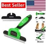 Green Pet Deshedding Brush - Stainless Steel Comb For Dogs & Cats, Reduces Sh.... Fixed Price $17.99.