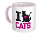 Gift Mug : I Love Cats Pet Kitten Animal Feline Pets Lover Cat Mom Dad. Fixed Price $21.90.