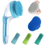 (6 Pcs) Pet Grooming Bath Massage Brush With Soap And Shampoo Dispenser Soft .... Fixed Price $14.11.