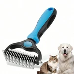 Pet Grooming Brush Dog Cat Undercoat Rake Double Sided Deshedding Tool Blue. Fixed Price $6.50.
