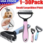 2side Dog Brush For Shedding Dematting Pet Grooming Cat Hair Undercoat Rake Comb. Fixed Price $39.29.