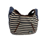 Alfie 3 Pet Sling Carrier Small Unisex Navy Striped Padded Strap Mesh Dog Travel. Fixed Price $29.99.
