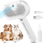 Fourseas Steam Brush For Shedding Long & Short Fur, Self-cleaning Comb White. Fixed Price $19.66.