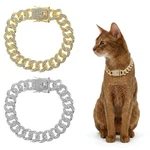 Matwsec 2pcs Gold Cat Chain Collar 8 Inch Diamond Dog Inch, Silver. Fixed Price $13.03.