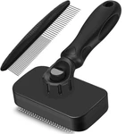 2pcs Self Cleaning Slicker Brush & Dog Comb - Skin Friendly Deshedding Groomi.... Fixed Price $13.05.