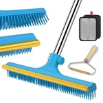 3 In 1 Carpet Rake For Pet Hair Removal, Reusable Remover Broom, 60'.... Fixed Price $38.84.