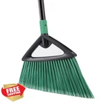 Eyliden Angle Broom Pet Bristles 57" Long Handle Kitchen Courtyard Green. Fixed Price $34.99.
