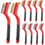 Patelai 10 Pcs Wire Brush Set Stainless Steel Brass Nylon Brushes Red. Fixed Price $13.49.