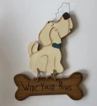 Wipe Your Paws Hanging Wall Decor Sign Dogs Pets Animals Wooden Bone. Fixed Price $9.10.