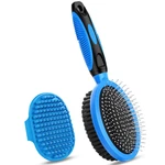 2pcs Pet Grooming Tools - Double-sided Brush For Shedding And Bathing, Suitable. Fixed Price $14.67.